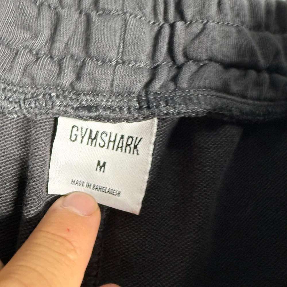 Gymshark Sweatpants Mens M Black Heavyweight Cotton Blend Elastic Cuff Jogge